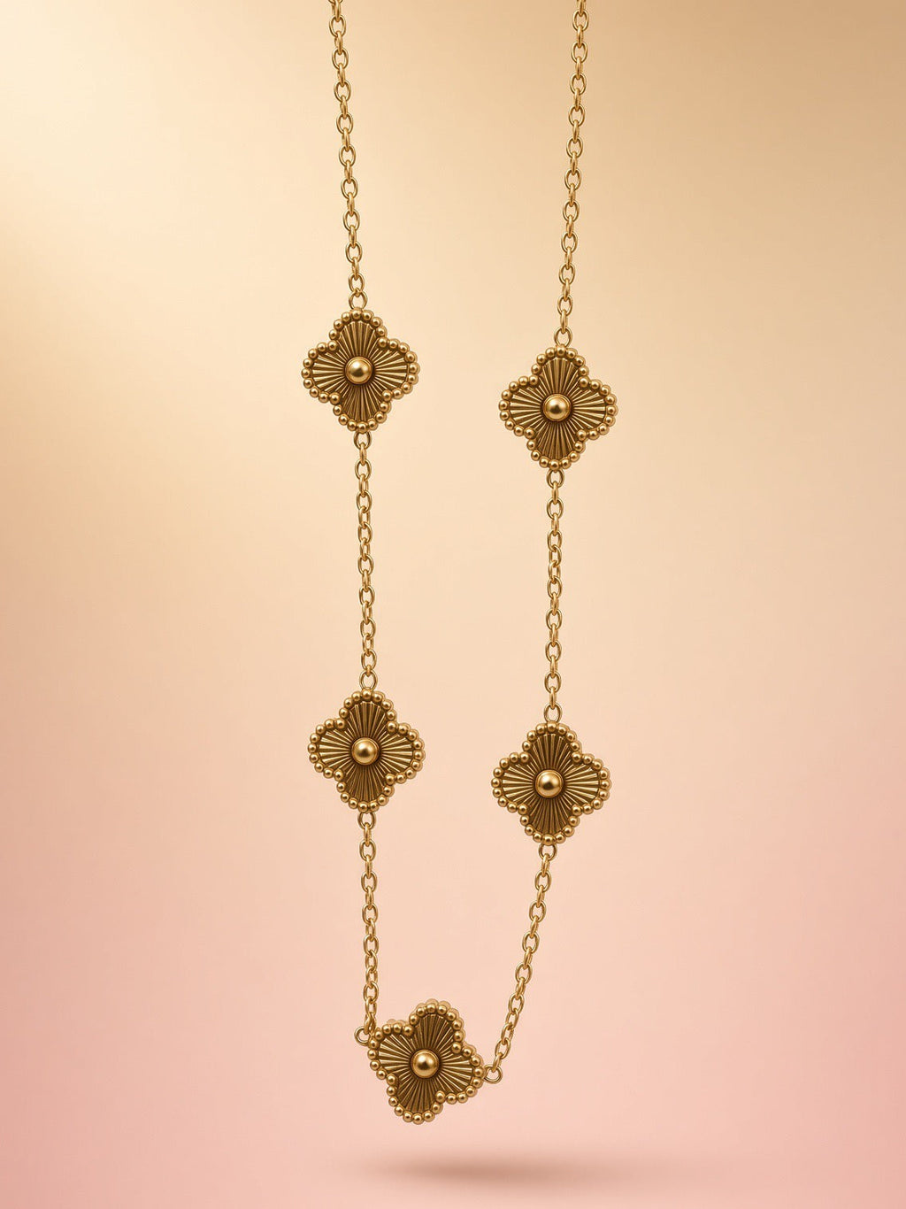 Vintage Clover Medallion Necklace
