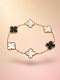 Noir & Pearl Clover Bracelet