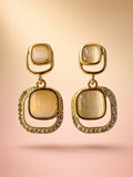 Golden Glow Crystal Drop Earrings