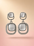 Silver Glow Crystal Drop Earrings