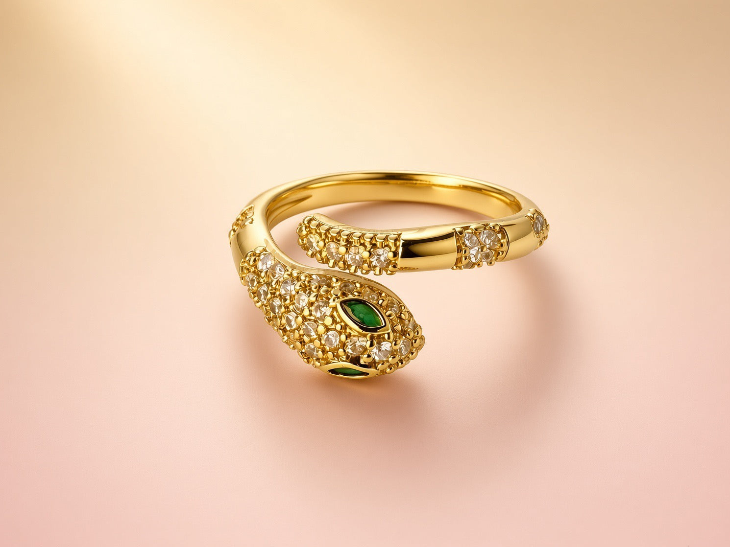 Emerald Pavé Wrap Ring