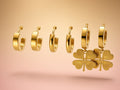 Clover Bloom Drop Hoop Earrings
