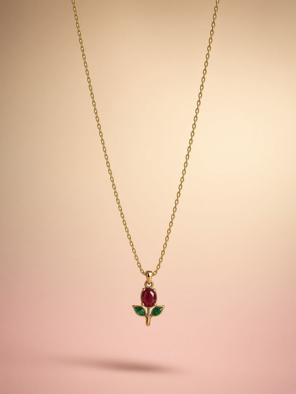 Ruby Rose Pendant Necklace