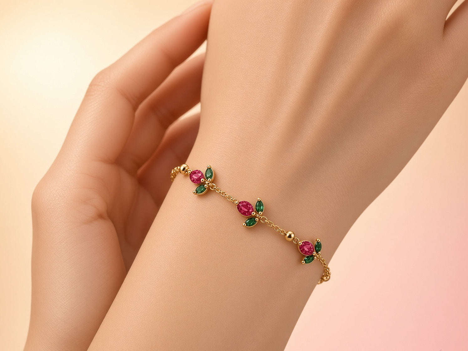 Blush Garden Crystal Bracelet