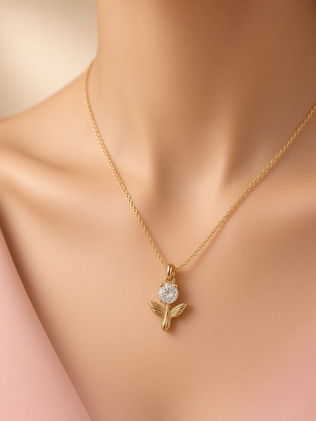 Crystal Bloom Pendant Necklace