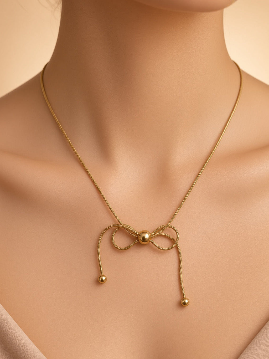 Elegant Bow Slider Necklace