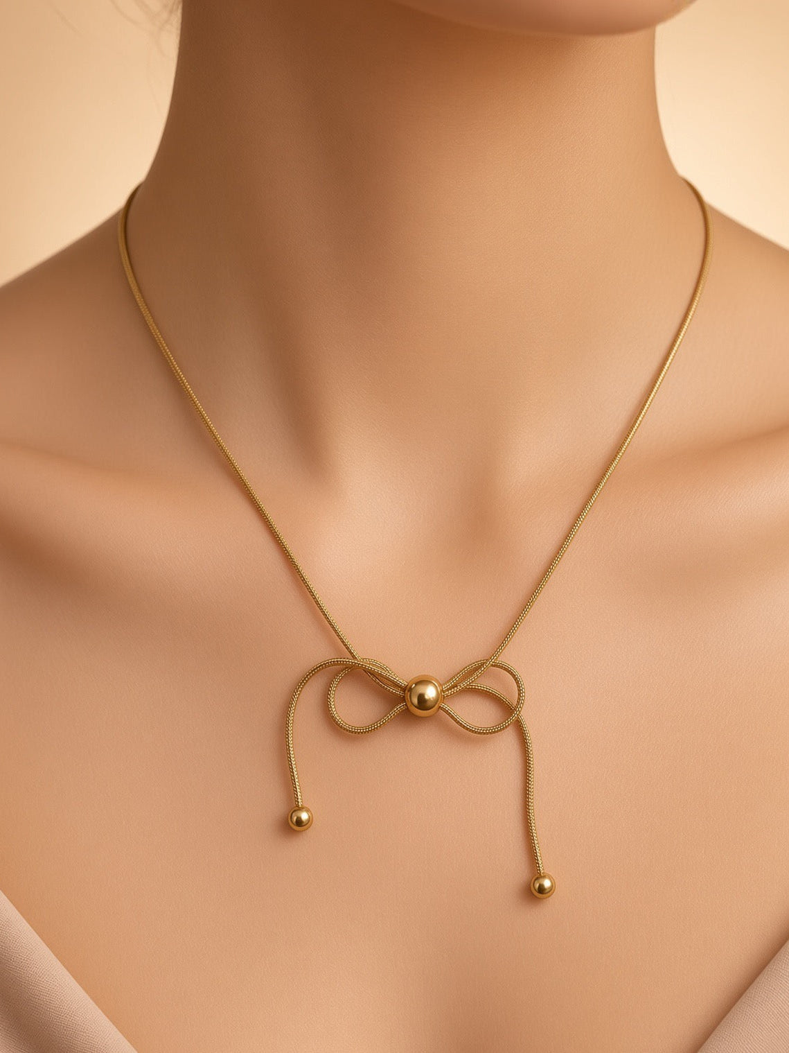 Elegant Bow Slider Necklace