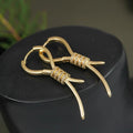 Enchanted Vine Korean Gold Stud Earrings – Dainty CZ Vine Drop