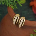 Moonlit Crystal Twist Hoops – Korean Gold Plated Earrings