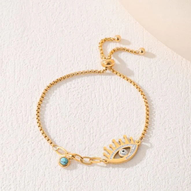 Evil Eye Hanging Beads Bracelet – Protection & Style