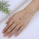 Tulip Hand Bracelet – Gold Plated with Multi-Color Cubic Zirconia