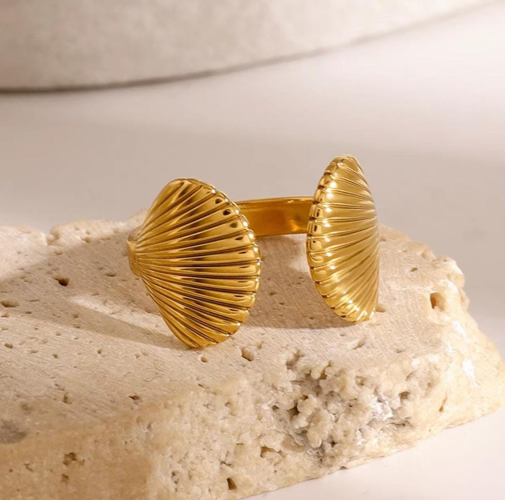 Anti-Tarnish Gold Plated Shell Style Ring