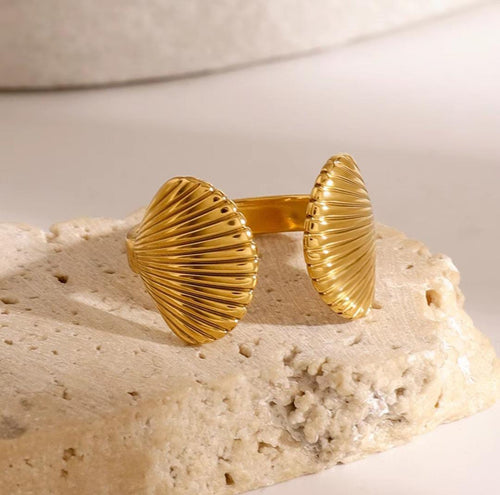 Anti-Tarnish Gold Plated Shell Style Ring