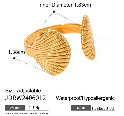 Anti-Tarnish Gold Plated Shell Style Ring