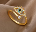 Trending Zircon Evil Eye Adjustable Finger Ring